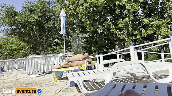 public hand job blondemilf pool handjob