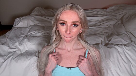 blonde freckles please cum on my face joi
