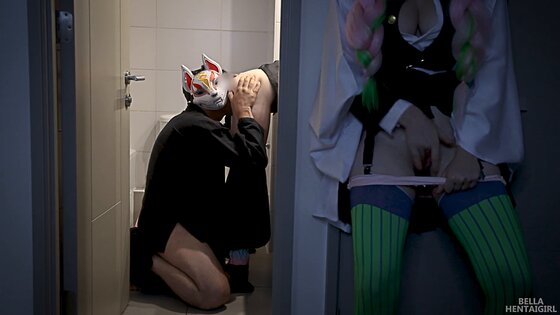 pussy rubbing tanjiro💦sex