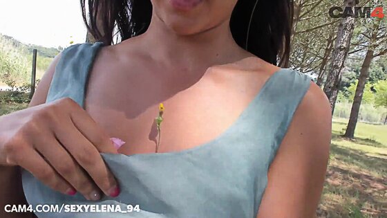 outside teen flash nude body in the woods